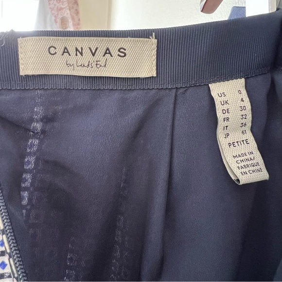 Canvas By Lands End Beautiful Pleated Multi Print Lined Midi Skirt 0 - Picture 9 of 11